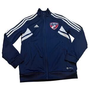 FC Dallas Track Jacket Youth 11-12Y Adidas Blue AEROREADY Full Zip MLS Soccer